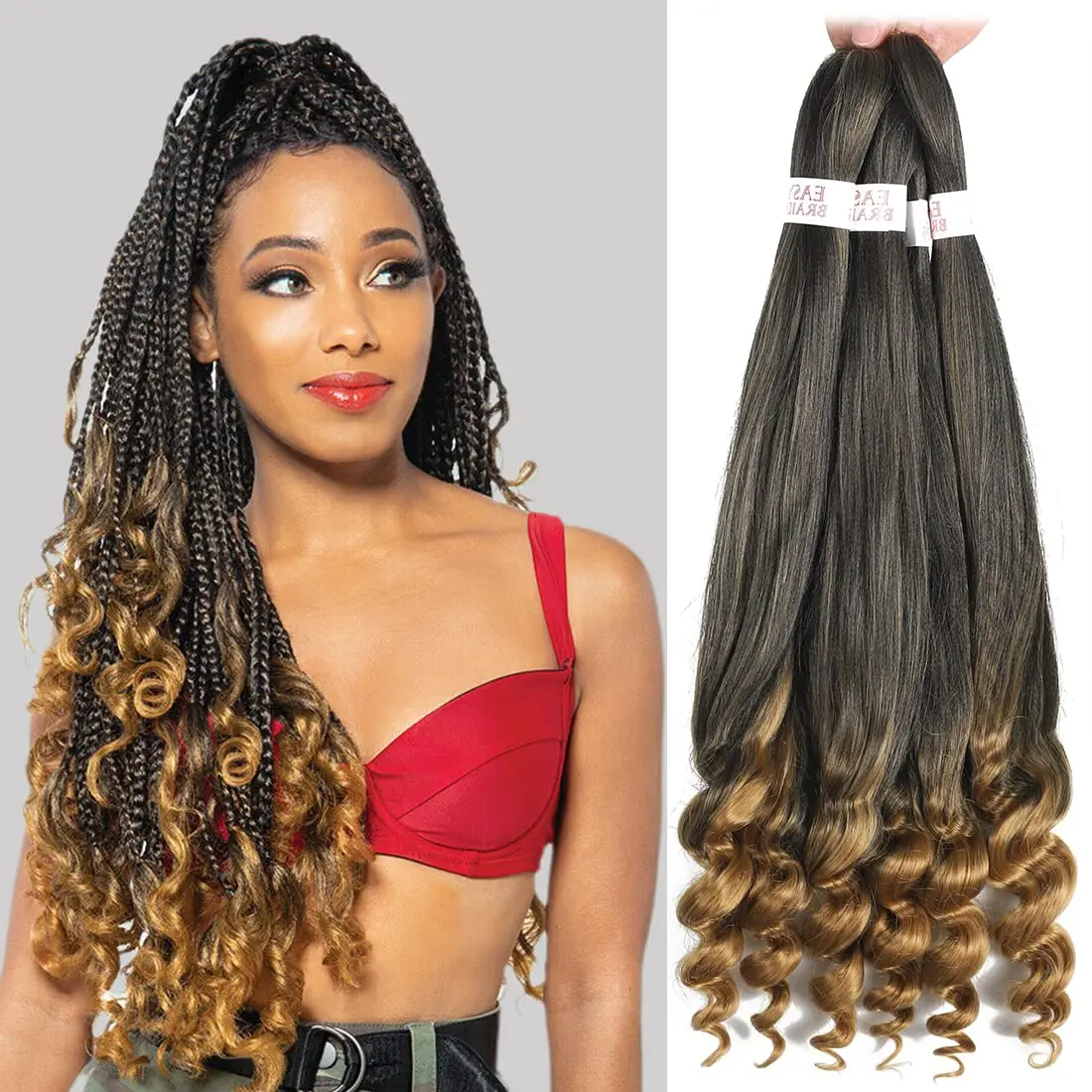 

Pre Stretched Curly Braiding Hair French Curly Braiding Hair Loose Wave Braiding Hair Pre Stretched Synthetic Hair Extensions