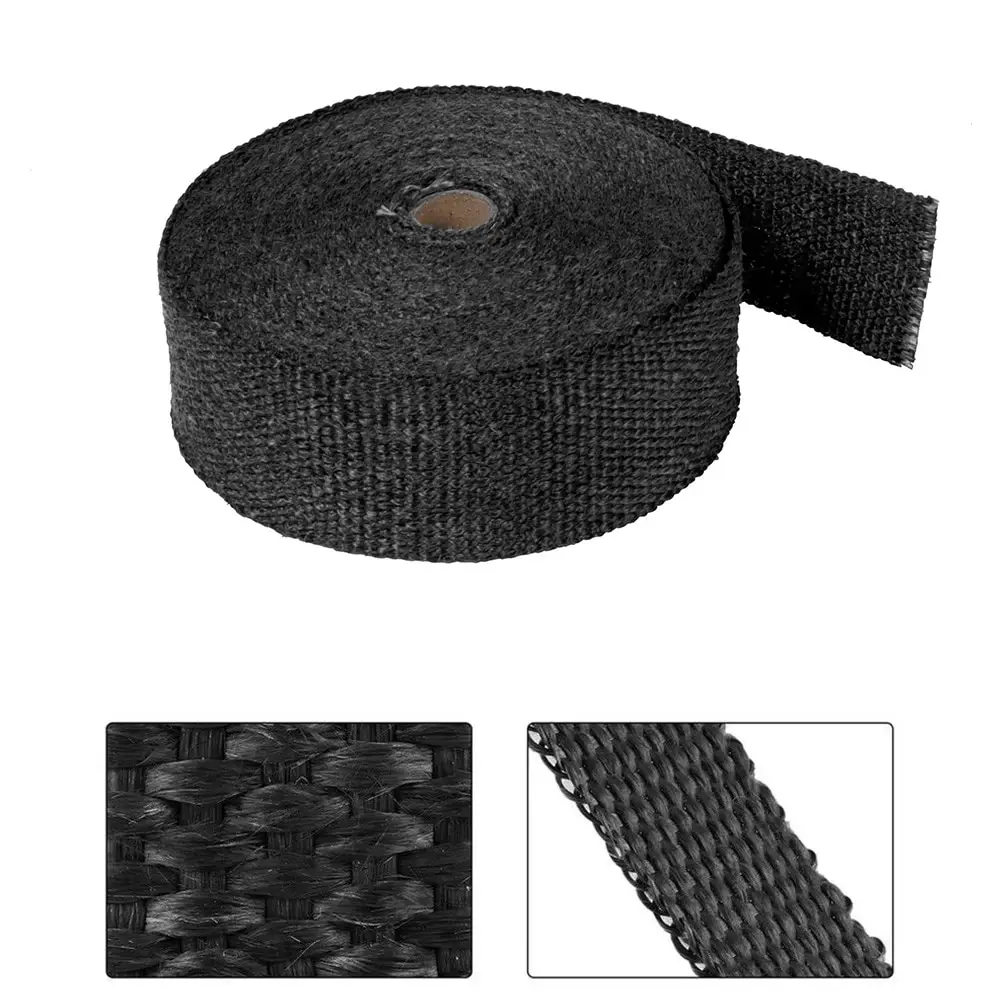 5m 10m 15m Motorcycle Exhaust Pipe Header Heat Wrap Resistant Stainless Steel Tie Manifold Insulation Cloth Roll Black/ White