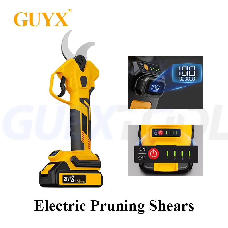 

Brushless Electric Pruner Shear Cordless Rechargeable Efficient Fruit Tree Bonsai Pruning Branches Cutter Tool Electric Scissors