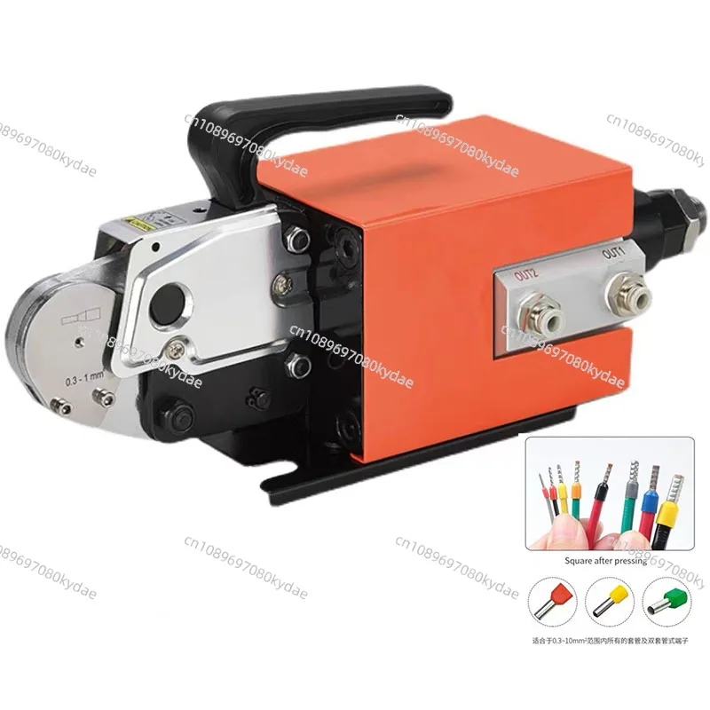 0728 Useful 0.3-10mm Pneumatic Tubular Terminal Crimping Double Type Cold-pressed Terminal Crimping Machine Wiring