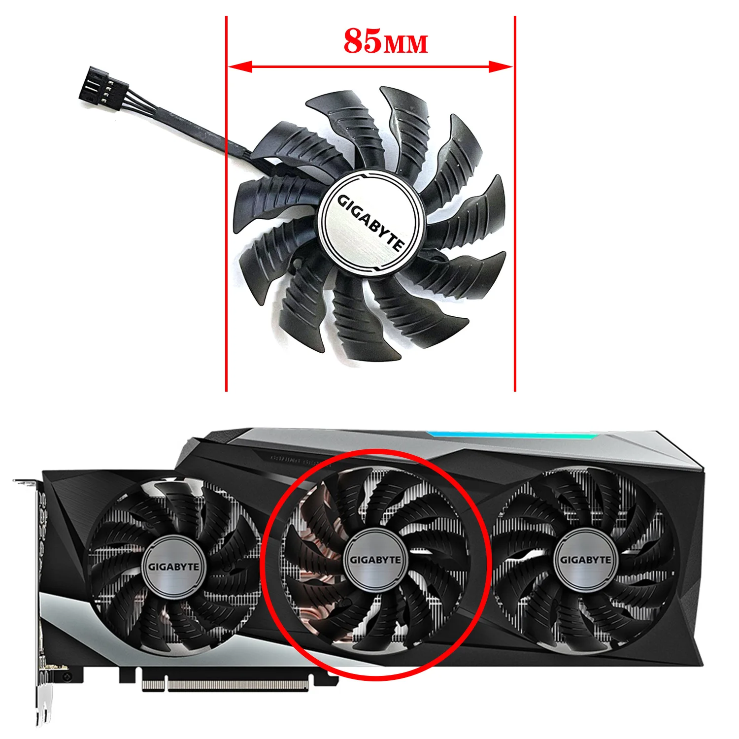 Кулер для игровой графической карты Gigabyte Geforce Rtx 3080 3080Ti 3090, 12 В, а, 85 мм