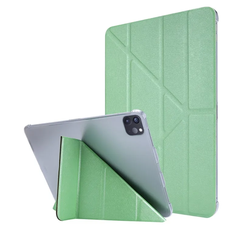 

Silk Texture Origami Stand Leather Smart Tablet Cover Shell for iPad Air 11 (2025) / (2024) / Air (2022) / (2020) - Green
