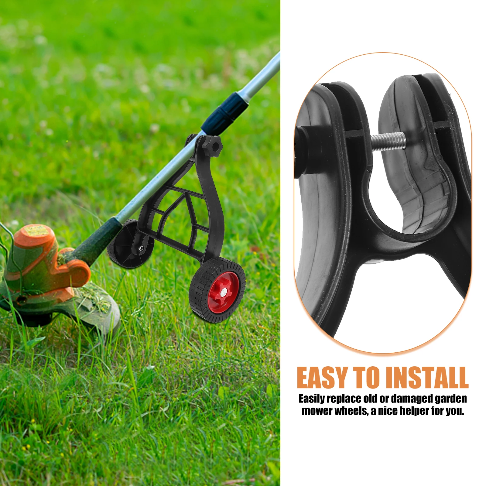 

1pcs Lawn Mower Support Wheel Durable Quiet Large Capacity Stable Replacement for Garden Trimmer Tools Cart Casters Trolley Hand