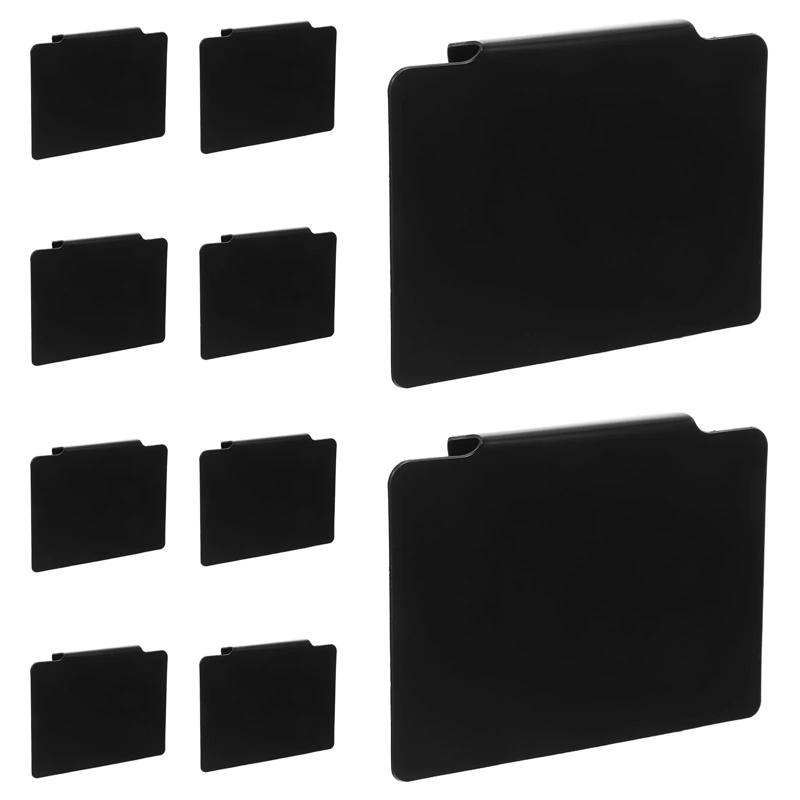 12Pcs Matte Black Basket Label Clips Clip on Erasable Storage Bin Tags Pantry Kitchen Closets Shelf Edge Label Holders Removable