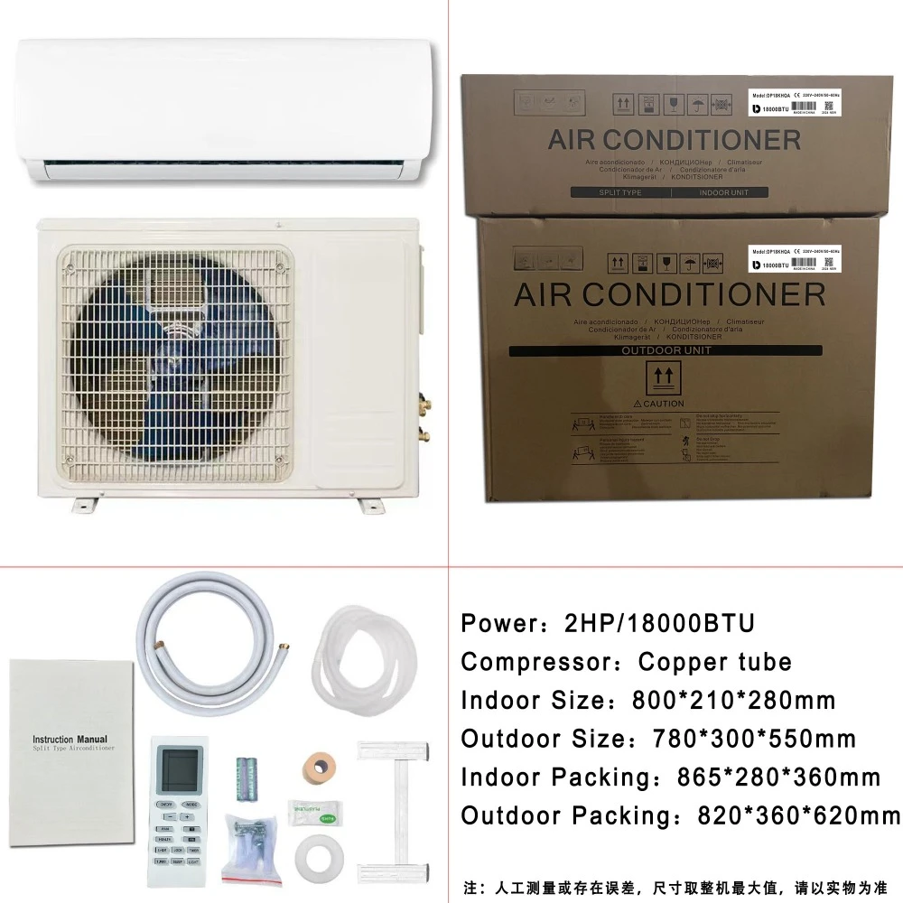 for 18000BTU air conditioner 2HP 1.5ton wall mounted Variaable frequency energy saving split type Hotels household