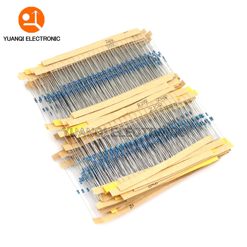 1/4W 1/8W 1/2W 1W 2W Metal Film Resistor Kit 130 Values 0.125W 0.25W 0.5W 1% Resistance Assortment Assorted Set Box