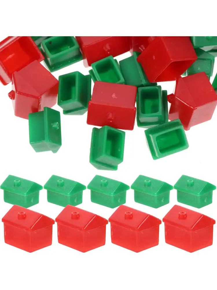 2 ensembles d'accessoires de jeu de société, maisons en plastique, hôtels, pièces de rechange pour Rich Man, jeu d'échecs, jouets, accessoires