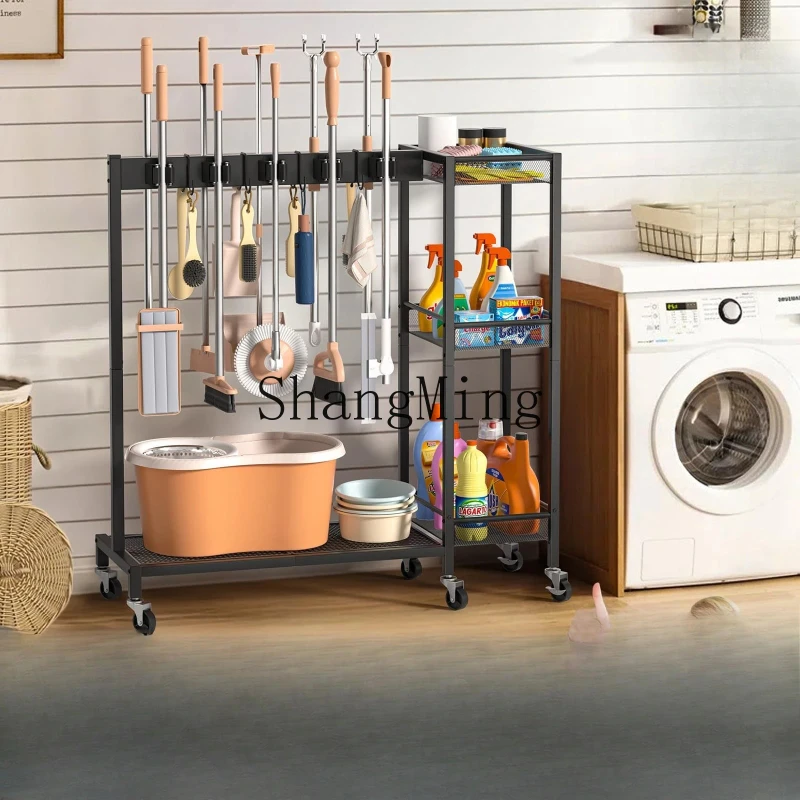 

SM Broom Storage Rack Roller Mop Hanging Shelf Garage Cleaning Tools Storage Bracket