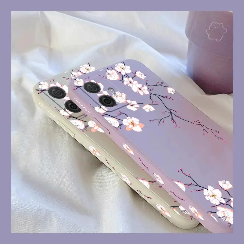 G54 Bright Orchid Silicone Phone Case For Motorola Moto G42 G54 G22 G24 G100 G52 G14 G53 G72 G50 G34 G9Plus G8Play G84 Cover