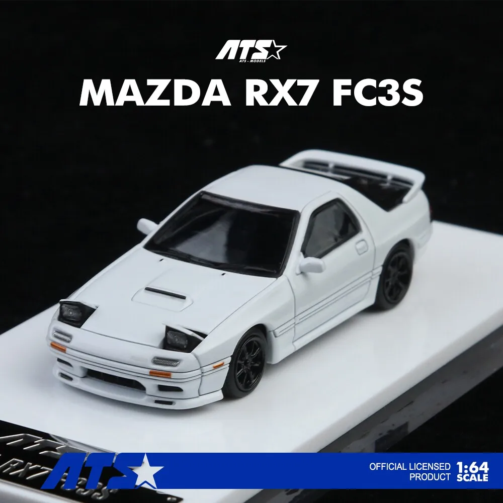 Diecast ATS 1:64 Scale Mazda RX-7 FC3S White LED-illuminated Alloy Car Model