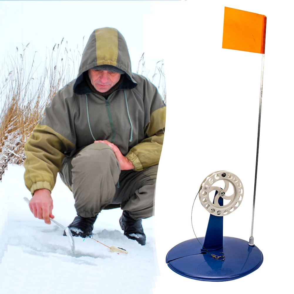 ملحقات صيد الأسماك بدون استخدام اليدين 6 قطع علم صيد الجليد نظام الكبح المريح مستلزمات صيد الأسماك على الجليد مع حقيبة صيد للخارجية