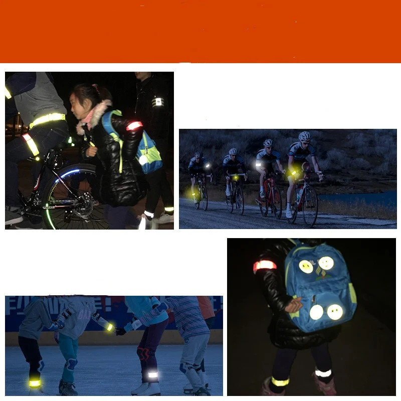 5pcs 30CM Reflective Wristband Slap Band Bracelets Promotional Gifts for Man Woman Armband For Running Sports Safety visibility