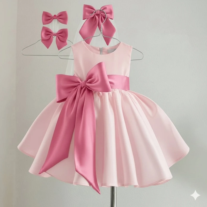 2026 New Kids Fashion Model Pageant Tutu Dress Piano Performance Gown Children Elegant Formal Attire Party Celebration Costume