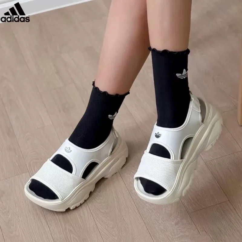 Adidas Clover Sandals Women's Shoes Summer New Heightened Platform Casual Shoes Lightweight Sports Shoes JI2822