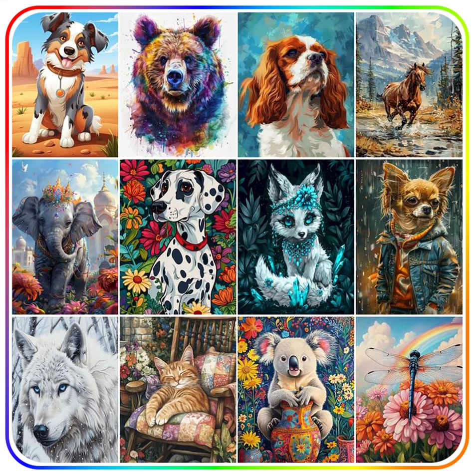 

SDOYUNO Stitch Diamond Painting Animals Crystal Rhinestones Arts Crafts Diamond Mosaic Cross Stitch Kits Diy Set Gift Wall Decor
