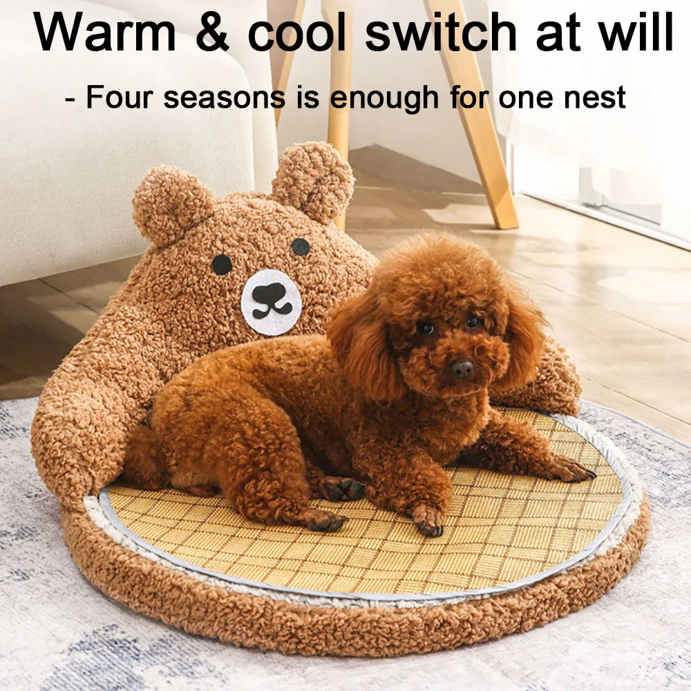 

Summer Pet Mat Kennel Pet Mat Plush Comfortable Soft Skin Ventilate High Elastic Pp Cotton Thick And Solid Wear Resistant