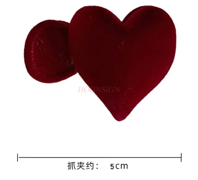 Autumn and Winter Vintage Flocking Love Hairpin Grip Clip High grade Simple and Cute Clip Headwear