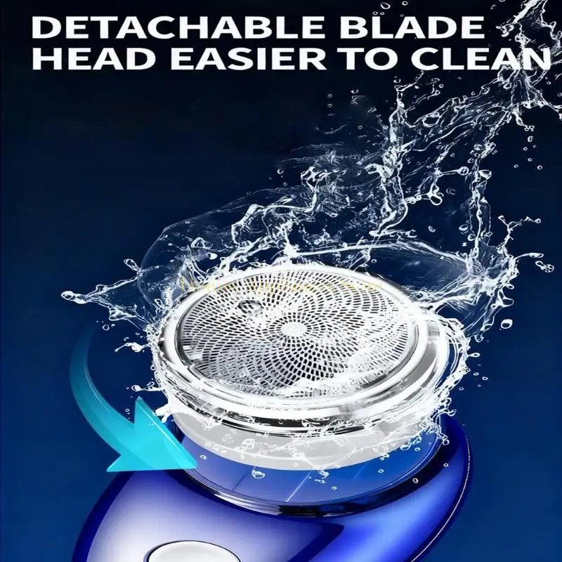 D0AB حجم الجيب الكهربائية الرجال ماكينة حلاقة الرطب والجاف المتقلب ماكينة حلاقة المحمولة انفصال قابل للغسل رئيس اللحية شفرات #2