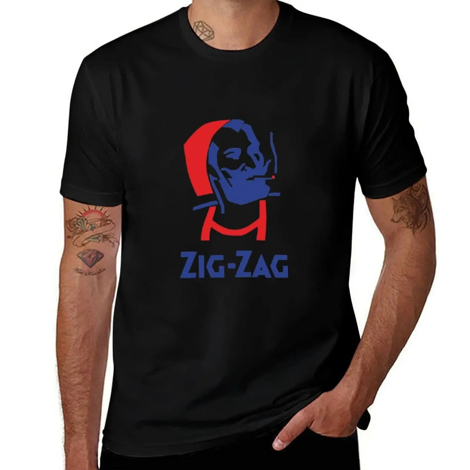 

Zig Zag Man Retro Vintage Company Funny T-Shirt summer 2025 plus size clothes anime anime stuff Men's clothing