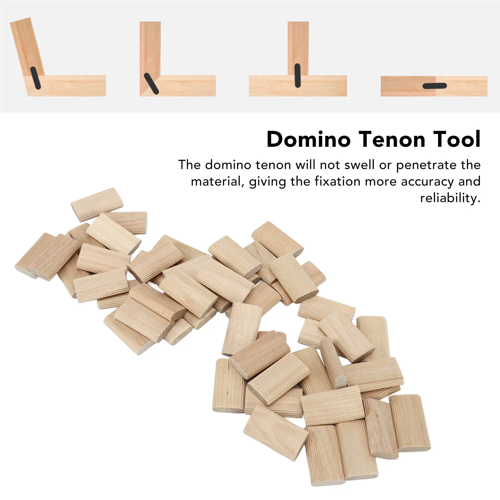 50Pcs Domino Tenon Beech Wood 8x40mm Loose Tenons Woodworking Accessory For Positioning