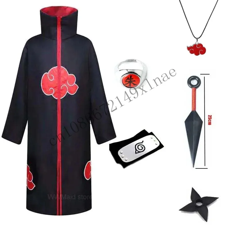 Kids Adult Uchiha Tobi Obito Akatsuki Cosplay Yondaime Hokage Namikaze Minato Uniform Deidara Red Cloak Halloween Costume CMMN13