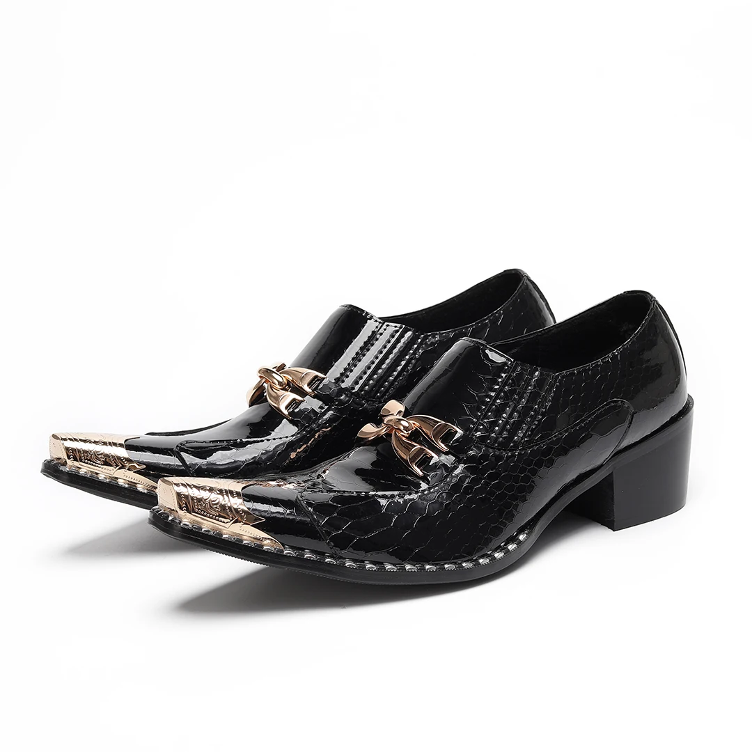 

Sharp pointed leather shoes increase by 4.5 centimeters, men's patent leather fashionable men's shoes