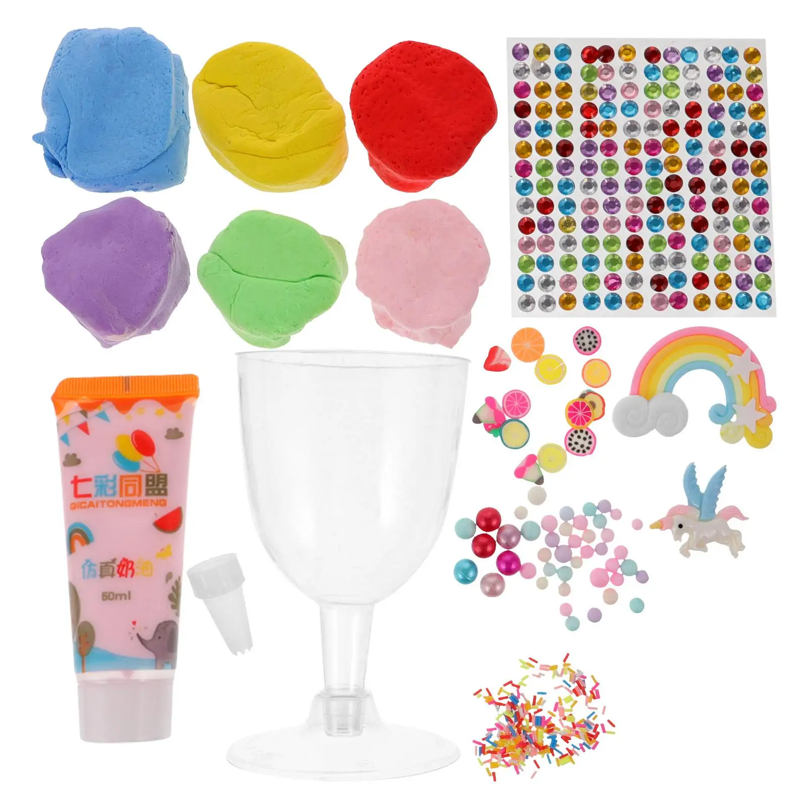 Modeling Clay Material Pack Kids DIY Cream Dessert Ice Cream Cup Crafts Safe Material Stable Performance Creative Imagination