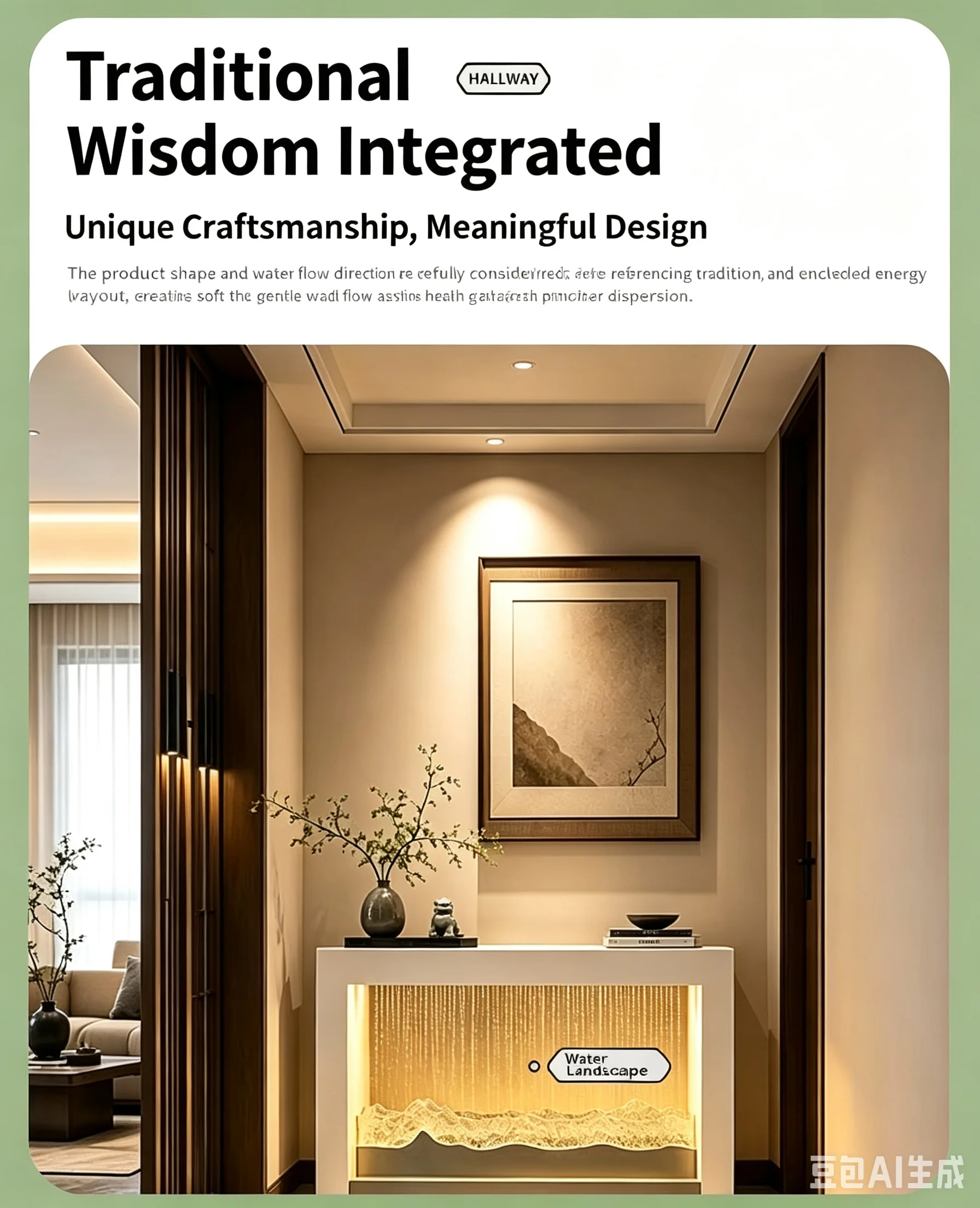 Entryway Console Cabinet Modern Minimalist Stainless Steel Indoor Landscape Water Pump Decorative Table High-End Living Room