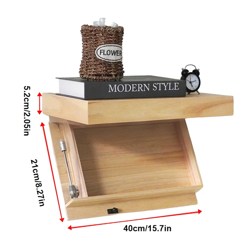 رف جدار رفرف سحري مع حجرة سرية مخفية رف عائم مخفي رف تخزين مثبت على الحائط حجرة مخفية #3