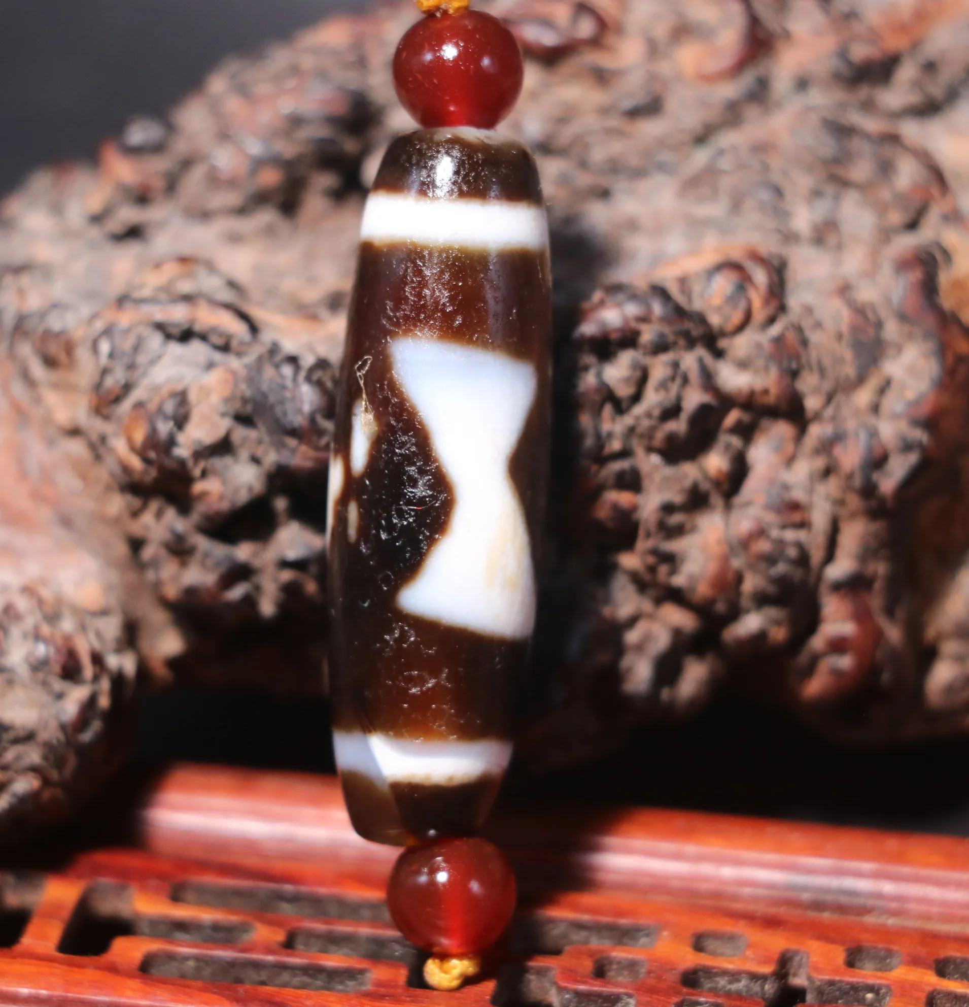 Magic Power Energy Tibetan Old Agate 5 Eyed Lightening dZi Bead Amulet Fit For Making Bracelet UPD211026A2 Timestown Sauces