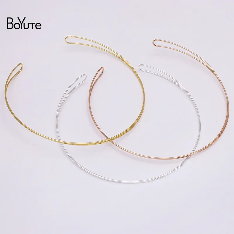 BoYuTe (10 części/partia) 380*1,5 MM metalowe żelazne podwójne linie akcesoria Handmade Diy włosy korona materiały do wyrobu biżuterii — zdjęcie 4