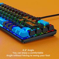 Wired Computer Keyboard 68 Keys Mechanical Keyboard RGB Hot Swappable Keyboard for PC Laptop