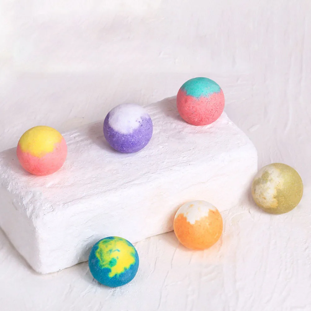 6 個のエッセンシャルボール海塩フットケア柔らかい肌のためのリラクゼーションスパフットケア入浴ボール