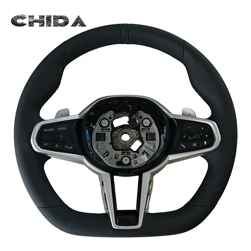 

Sport Black Custom Full Leather Wrapped Steering Wheel for BMWs 5 Series F10 F30 E90 F32 G30 G20 X1 X2 X3 X5