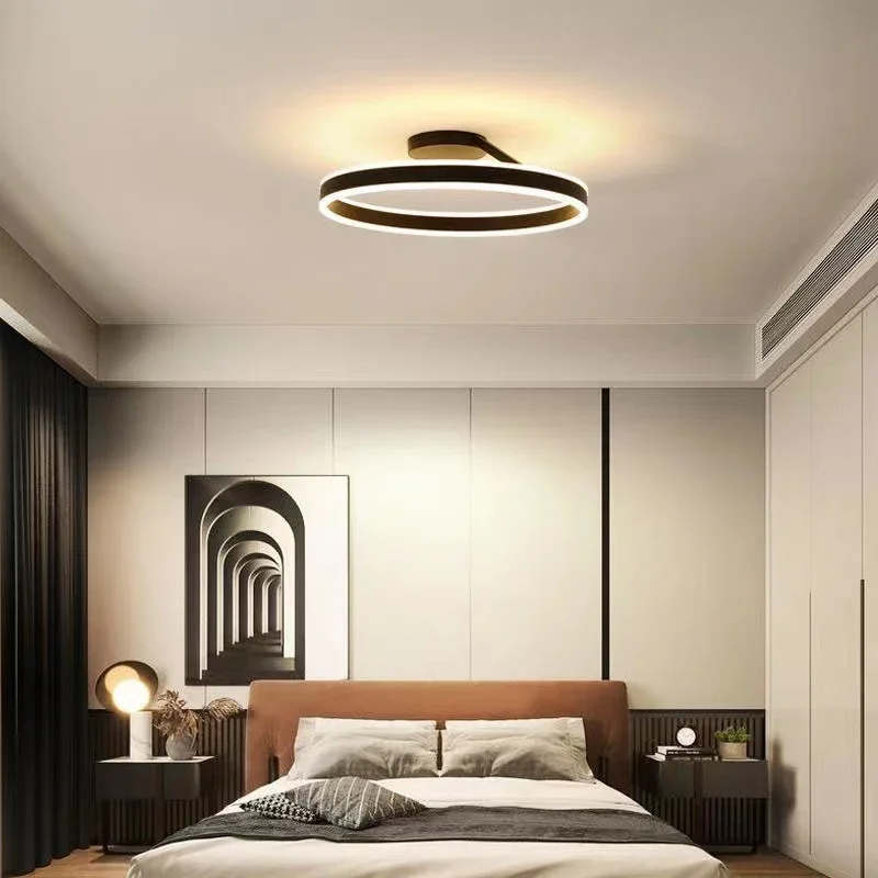 Modern LED Celling Light AC85-265V 60CM 76W For Living Room Bedroom Study Room Black Color Surface Mounted Lights Lamp Decor