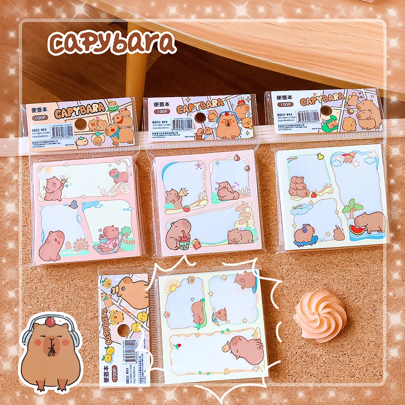 kawaii Stationery office accessories School supplies Capybaramemo pad Notebook Notepad For Daily Notes Pretty Stationery gift
