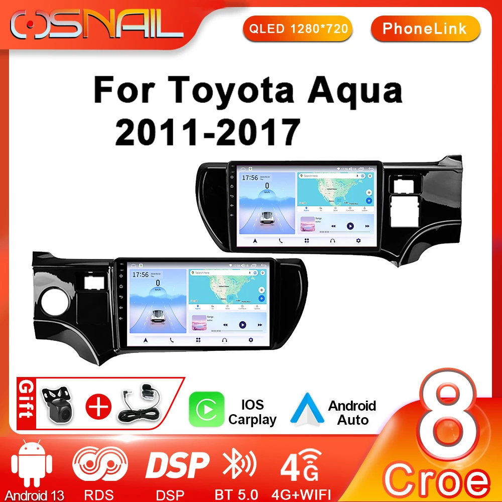 

Автомобильный мультимедийный плеер COSNAIL Android для Toyota AQUA 2011-2017, автомобильное радио с голосовым ИИ GPS-Навигатором для CarPlay No 2din, 2 din, DVD