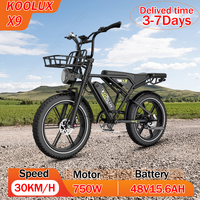 KOOLUX X9 Aluminum Alloy Electric Bike 750W Motor 48V15.6AH Lithium Battery Adult Electric Bicycle 20 Inch Tire Disc brake E-bik