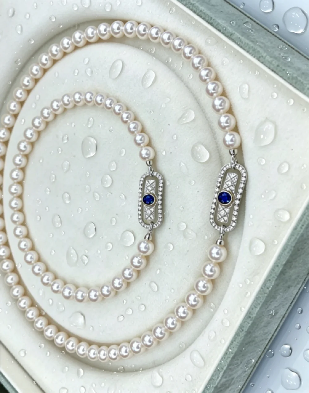Elegant Necklace AAAA 7-8mm Natural Pearl Pendant Necklace 18in+7.5-8in Bracelet/925s