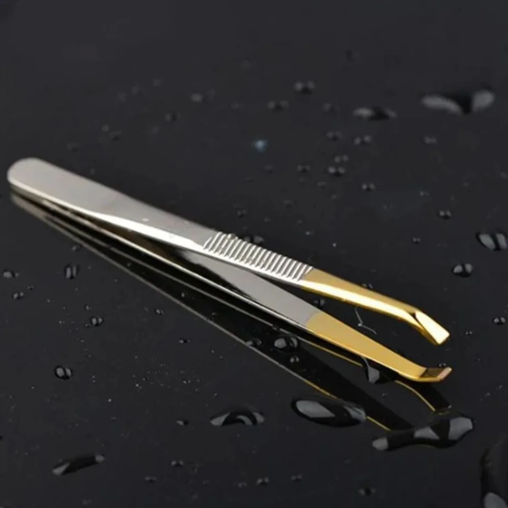 고품질 메이크업 도구 핀셋 눈썹 족집게 스테인리스 슬랜트 팁 눈썹 정리 클립 얼굴 털 제거용