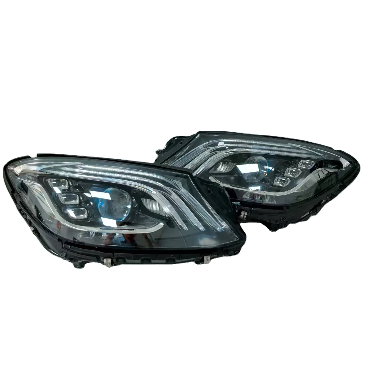 For Mercedes-benz S Clss W222 Original Headlight Lens 2018 2019 2020 Headlamp S350 Maybach S680 S63 65 V222 X222 Geometric Light