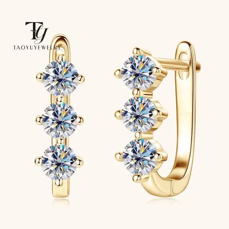 

2025Новые серьги, серьги из 100% стерлингового серебра 925 пробы для женщин, 0,1 карата * 6D цвет, серьги-кольца с муассанитом, ювелирные изделия, подарок на день Святого Валентина