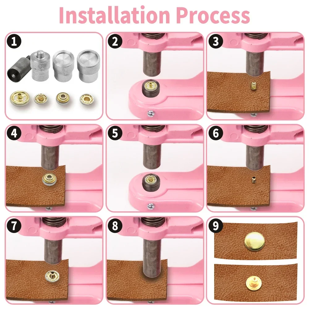 Manual Button Installation Tool Mute Stamping, Button, Snap Fasteners, Eyelet Hand Pressing Machine Home Craft Tools Mold