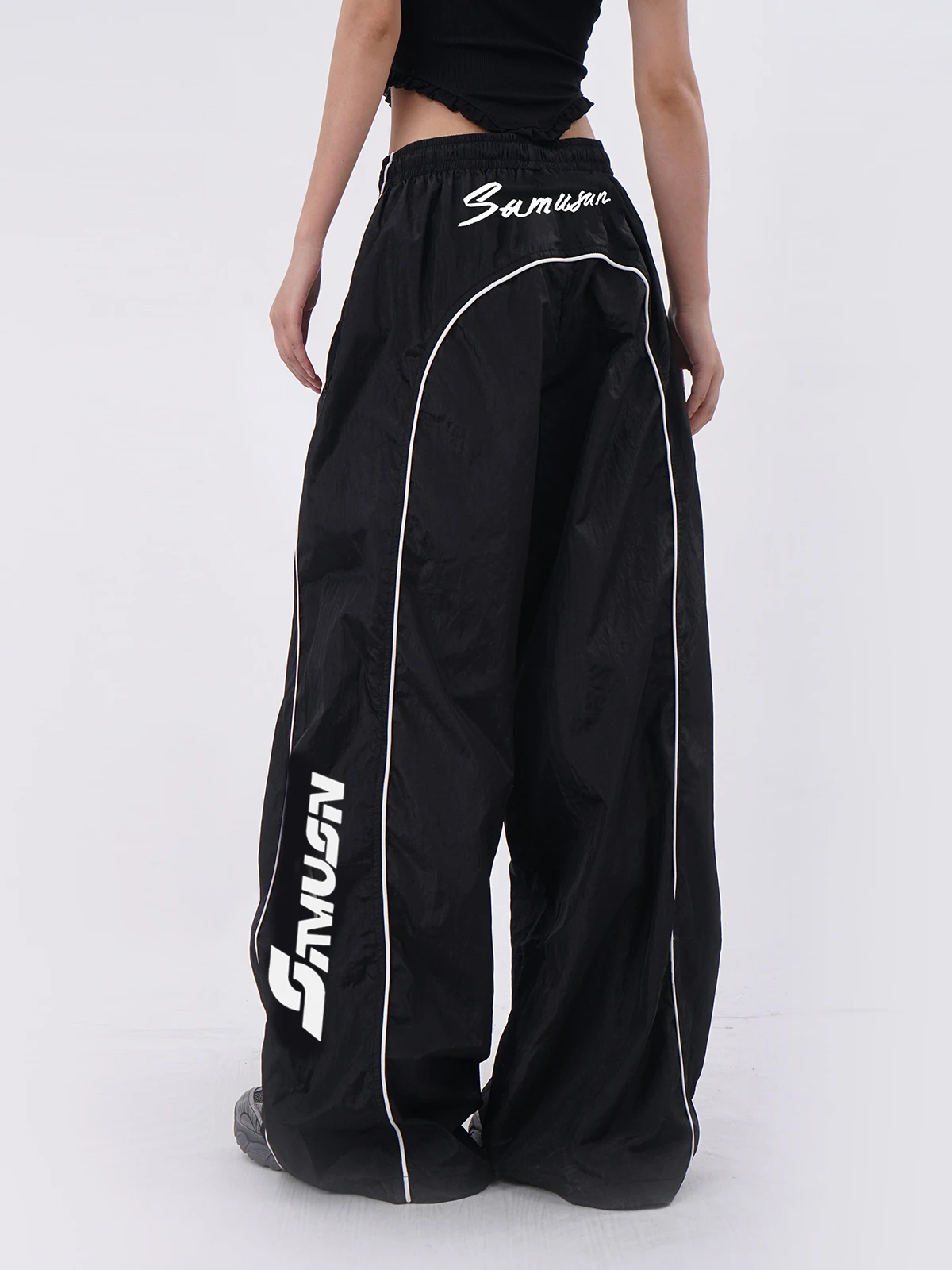 

American Style Quick Dry Work Pants Women Summer Lightweight Breathable Straight Loose Jazz Dancing Sports Trousers