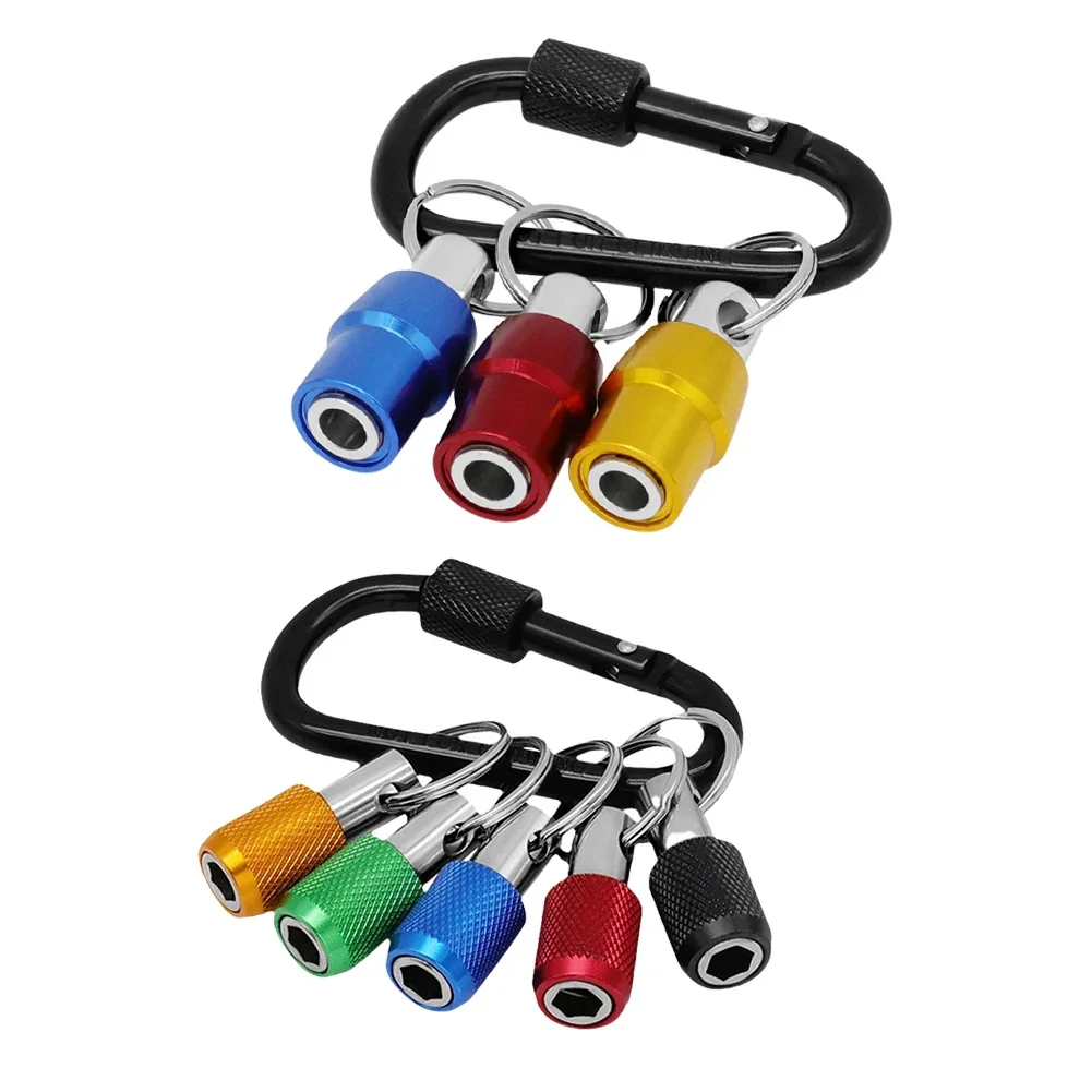 3/5pcs Bit Holder With Key Chains For Drill Bits Screwdrivers Batches 1/4 Hex Shank Screwdriver Keychain Extension Bar Parts