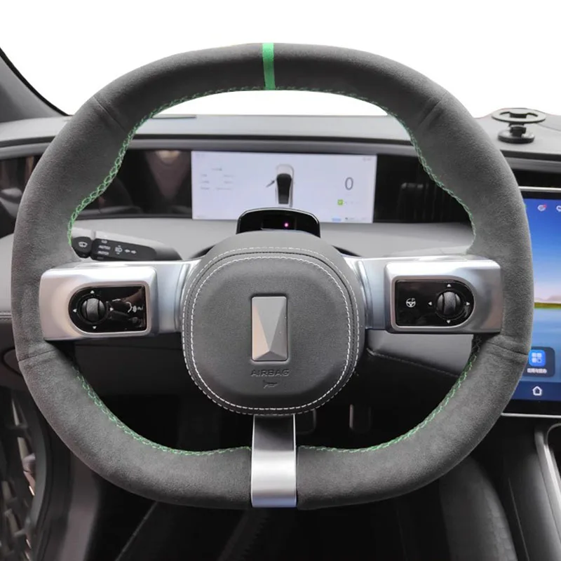 

Сшитый вручную нескользящий замшевый чехол на руль автомобиля для AVATR 11 2023 2024, автозапчасти