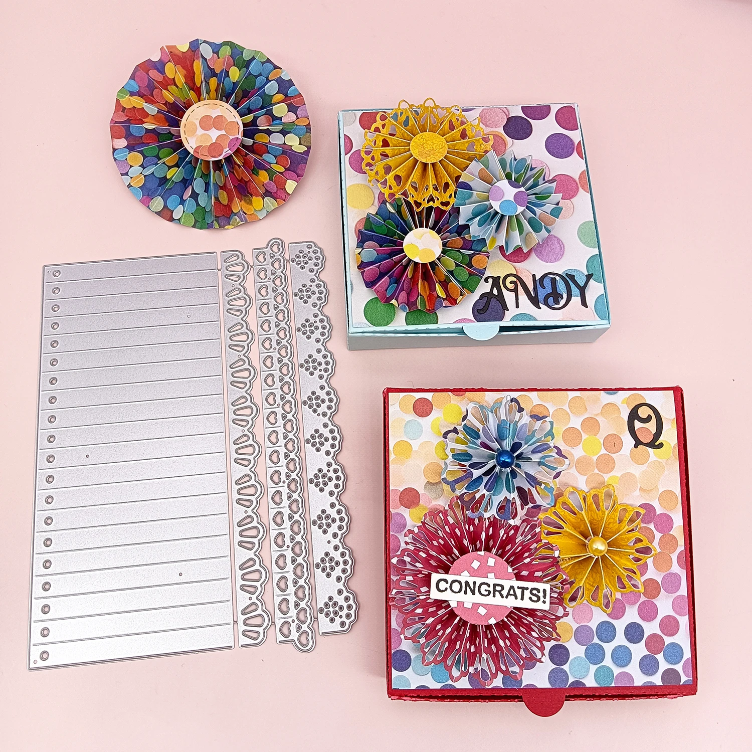 Alinacutle Metal Cutting Die Cut Rosette Lace Border Christmas Scrapbook Paper Craft Album Handmade Card Template Die Cutting