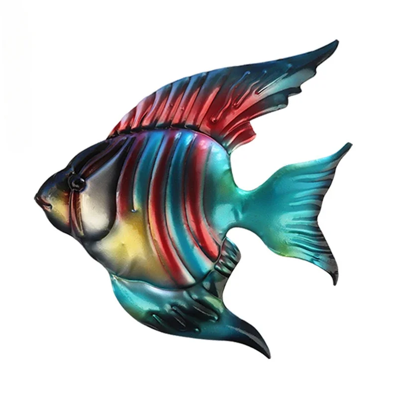 HelloYoung Home wall hangings, iron fish wall hangings, hardware craft decorations, metal products suitable for bathroom