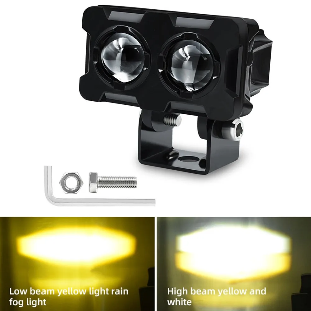 LED External Work Light Spot Fog Lamp Yellow White Motorbike Spotlight Driving Fog Lamp External Scooters Headlamps 40W IP68