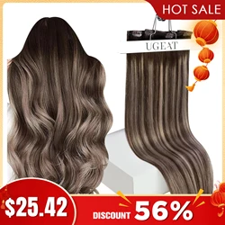【NOWOŚĆ】 Używane doczepy z ludzkich włosów Naturalne włosy podkreślające blond doczepy z włosów na całą głowę Balayage 5 sztuk/7 sztuk